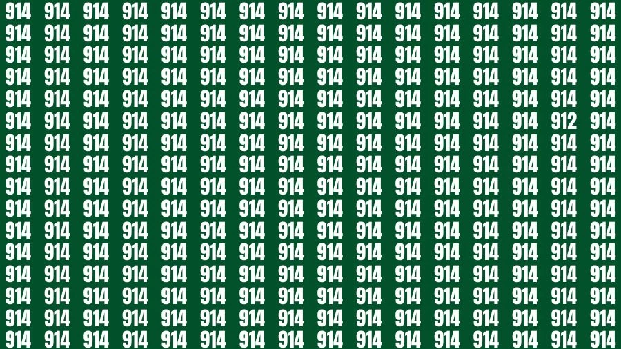 Observation Visual Test: If you have Eagle Eyes Find the Number 912 among 914 in 14 Secs