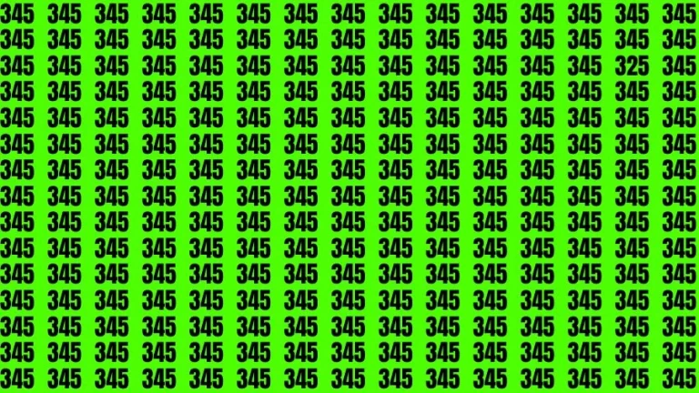 Optical Illusion Visual Test: If you have Sharp Eyes Find the Number 325 in 20 Secs