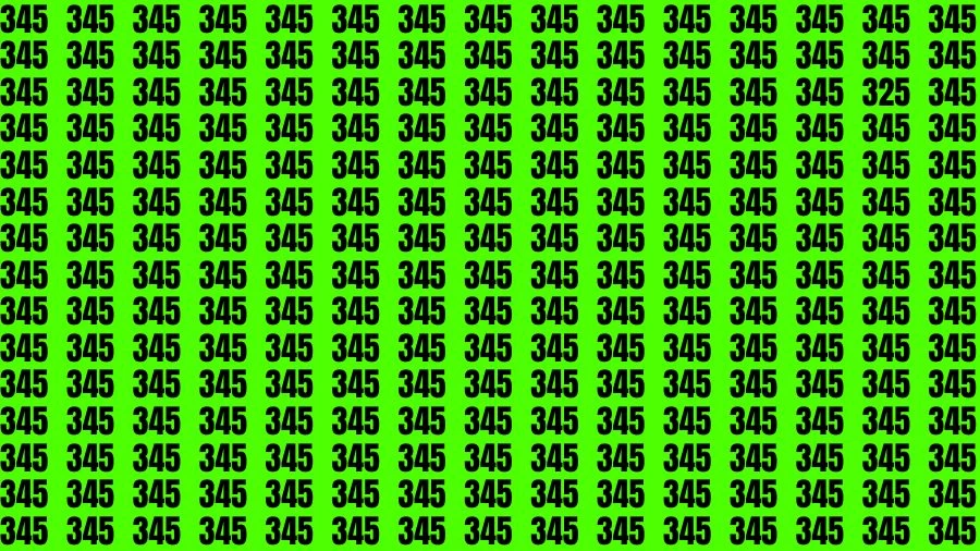 Optical Illusion Visual Test: If you have Sharp Eyes Find the Number 325 in 20 Secs