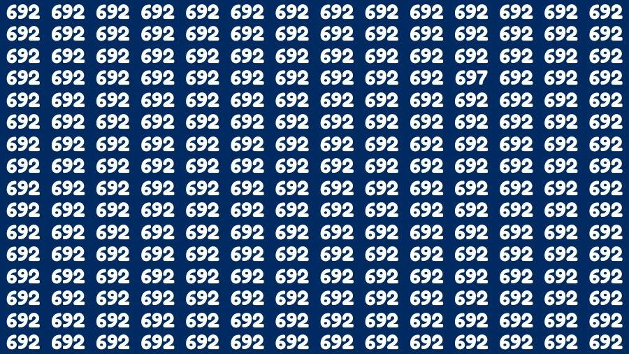 Observation Brain Challenge: If you have 50/50 Vision Find the Number 697 among 692 in 14 Secs