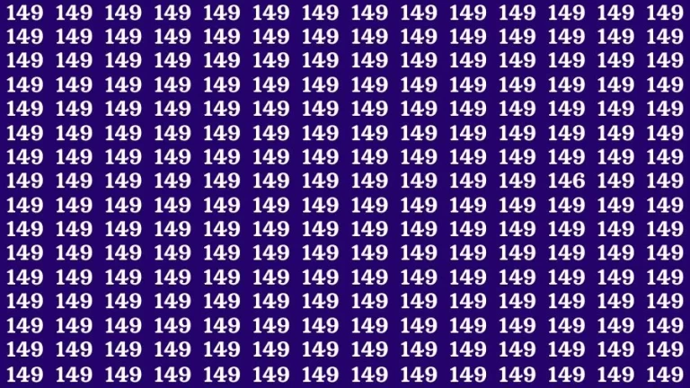 Optical Illusion Brain Challenge: If you have Sharp Eyes Find the Number 146 among 149 in 15 Secs