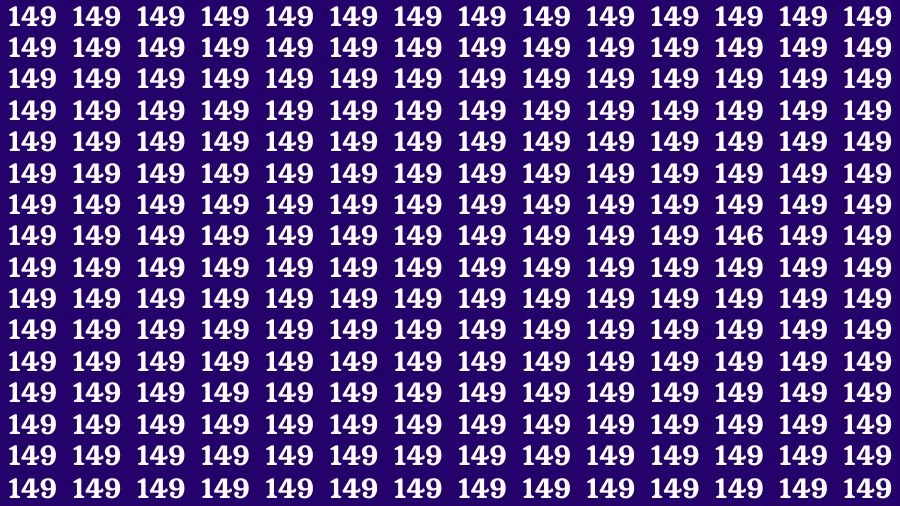 Optical Illusion Brain Challenge: If you have Sharp Eyes Find the Number 146 among 149 in 15 Secs