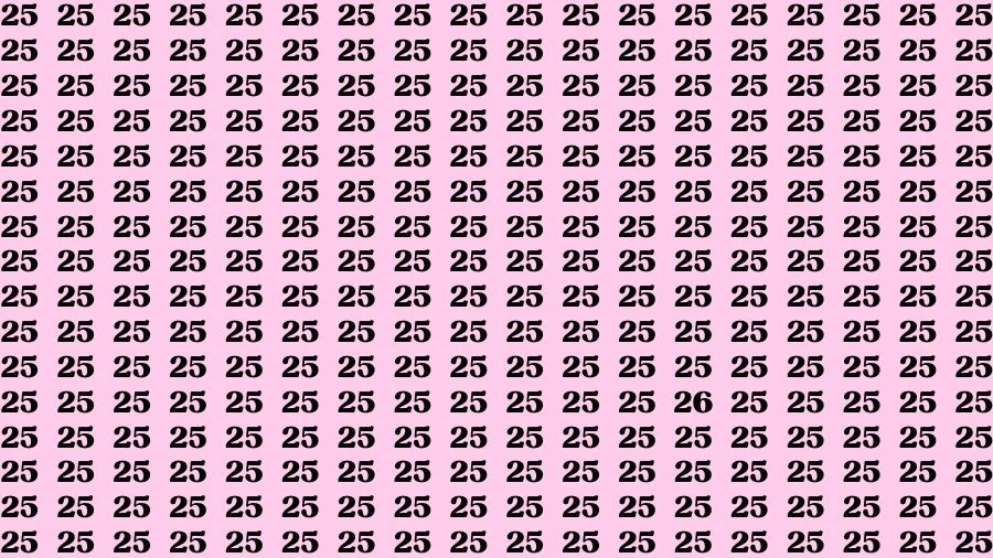 Visual Test: If you have Eagle Eyes Find the Number 26 among 25 in 15 Secs