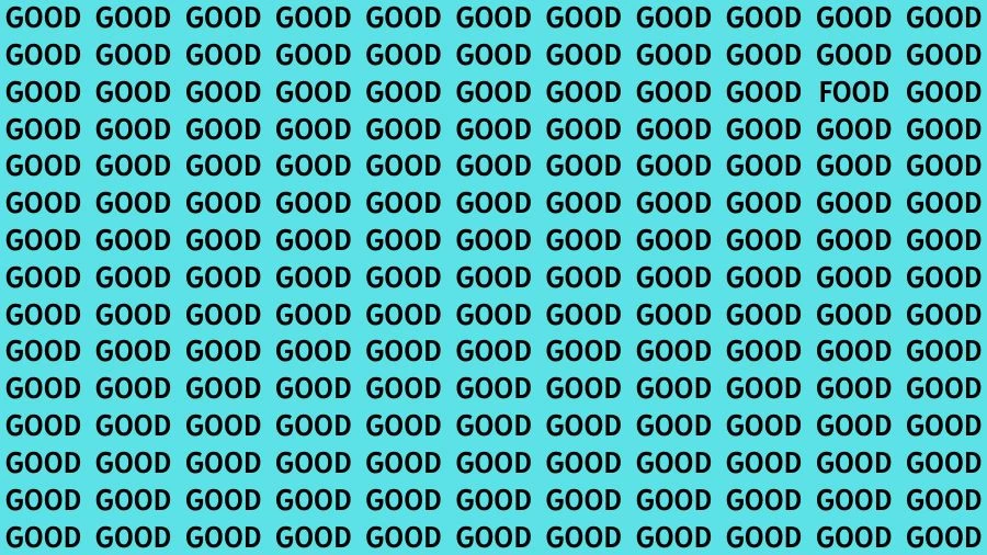 Observation Brain Challenge: If you have Sharp Eyes Find the Word Food among Good in 18 Secs