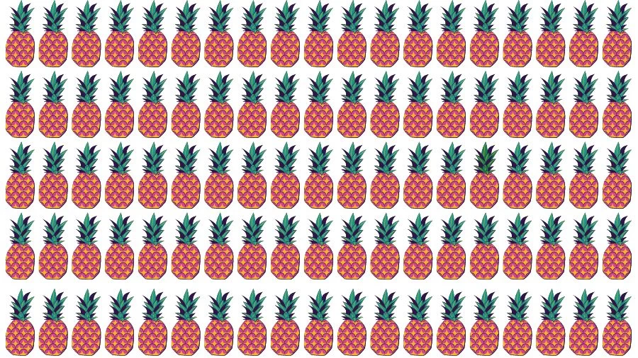 Optical Illusion Visual Test: If you have Eagle Eyes find the Odd Pineapple in 18 Seconds