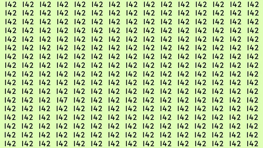 Optical Illusion Brain Challenge: If you have Sharp Eyes Find the Number 147 among 142 in 15 Secs