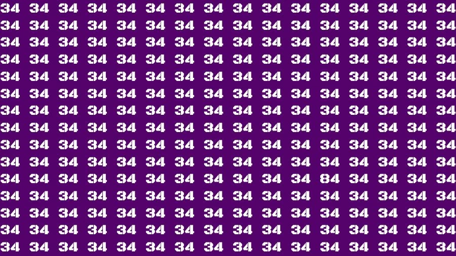 Optical Illusion Visual Test: If you have Sharp Eyes Find the Number 84 in 20 Secs