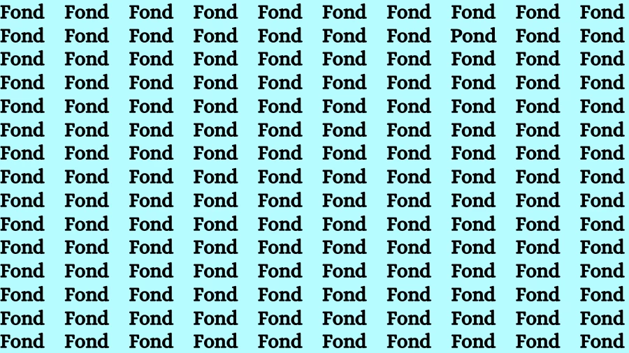 Observation Visual Test: If you have Sharp Eyes Find the word Pond in 20 Secs