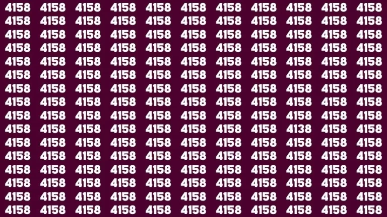 Optical Illusion Brain Challenge: If you have 50/50 Vision Find the number 4138 in 15 Secs