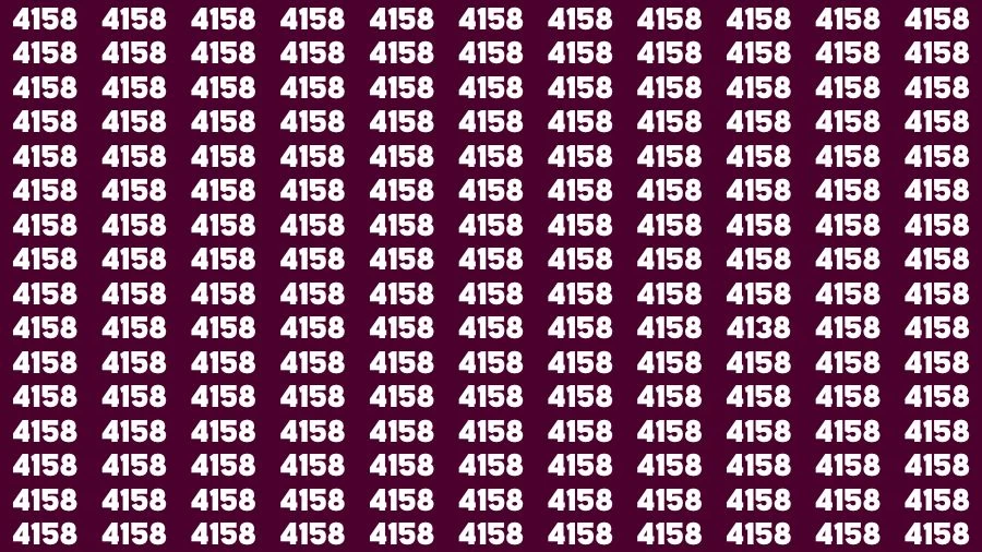 Optical Illusion Brain Challenge: If you have 50/50 Vision Find the number 4138 in 15 Secs