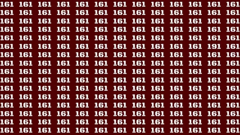 Optical Illusion Brain Challenge: If you have Hawk Eyes Find the Number 191 among 161 in 12 Secs