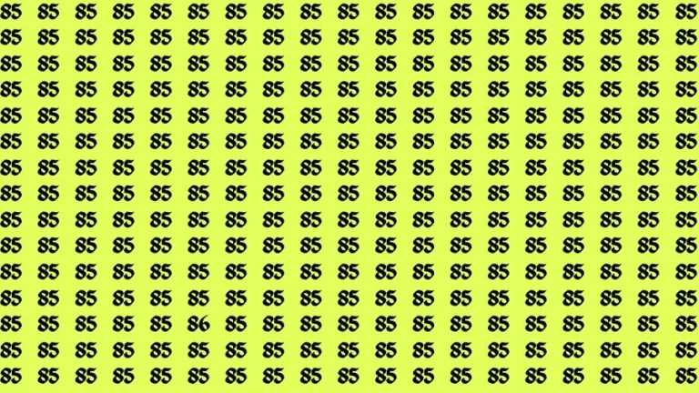 Optical Illusion Visual Test: If you have Eagle Eyes Find the Number 86 among 85 in 14 Secs