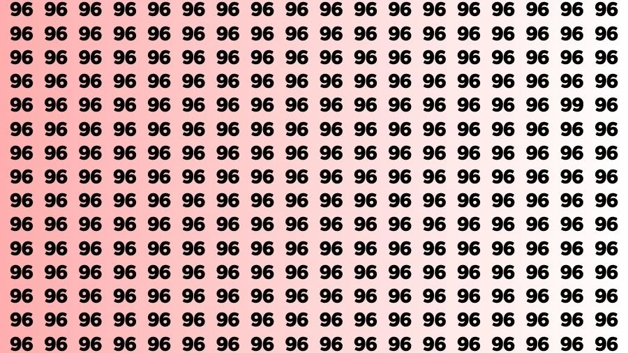 Optical Illusion Brain Challenge: If you have 50/50 Vision Find the number 99 in 18 Secs