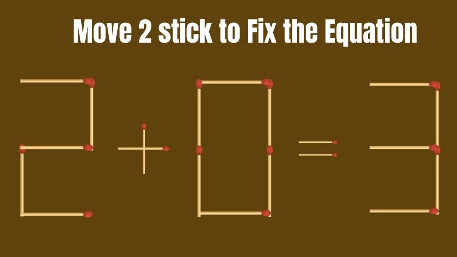 Brain Teaser: 2+0=3 Fix The Equation in just 2 moves | Tricky Matchstick Puzzles For Clever Minds