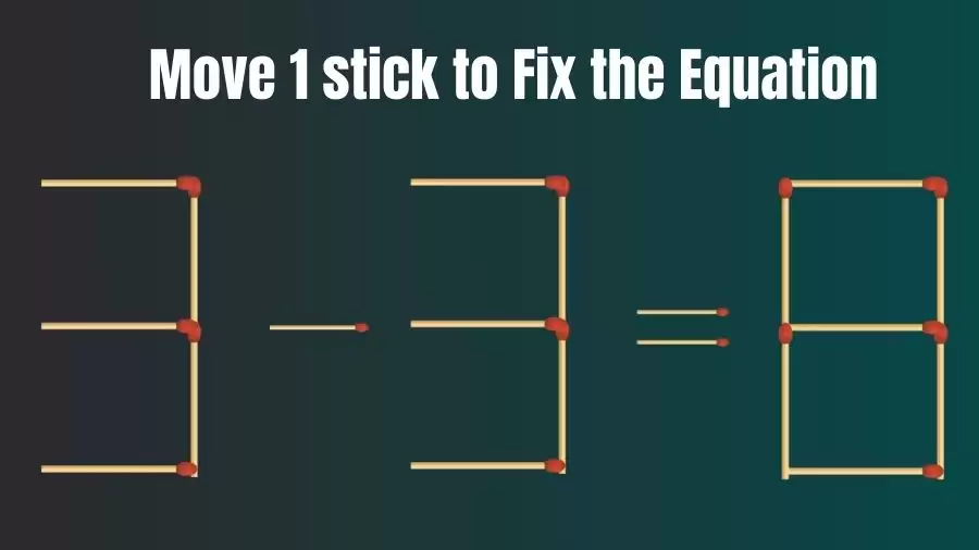 Brain Teaser: 3-3=8 Fix The Equation By Moving 1 Stick | Matchstick Puzzles