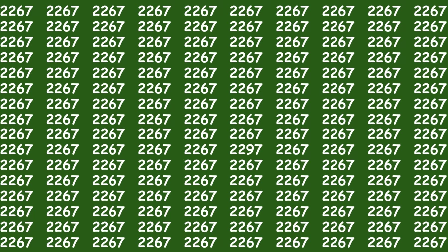 Brain Teaser: If you have 50/50 Vision Find the Number 2297 in 15 Secs