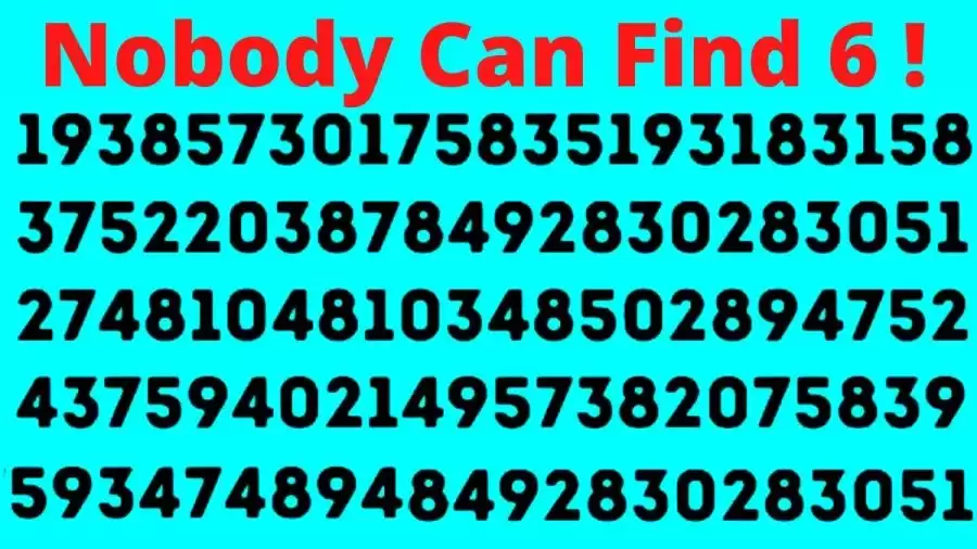 Observation Visual Test: Nobody Can Find 6! 94% Fail To Solve This In 10 Secs