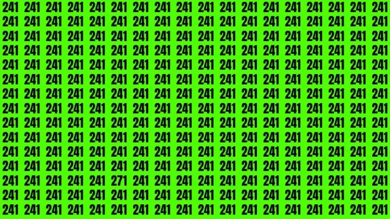 Only A Human With 360 Vision Can Spot the Number 271 among 241 in 15 Secs