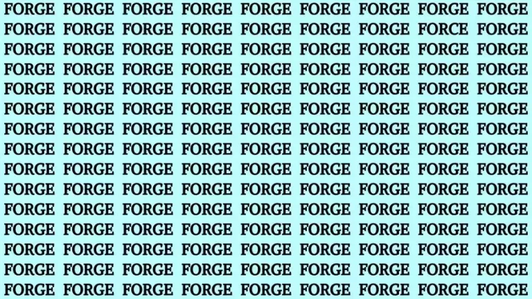 Only A Human With 360 Vision Can Spot the word Force among Forge in 17 Secs