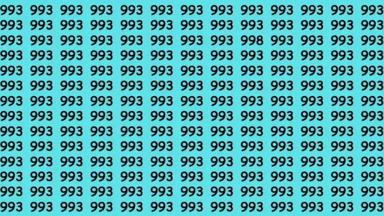 Optical Illusion Brain Challenge: Can you Find the Hidden Number 998 among 993 in 12 Secs