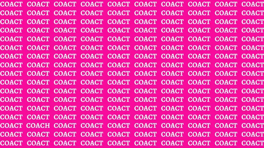 Optical Illusion Brain Challenge: Only 10% People Can Find the Find the Word Coach in 16 Secs