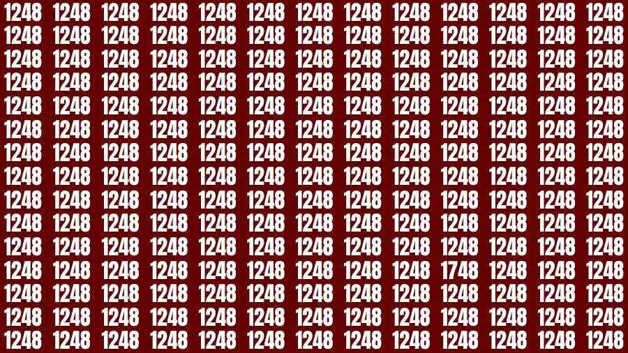 Optical Illusion Brain Challenge: Only Detective Brains Can Spot the Number 1748 among 1248 in 15 Secs