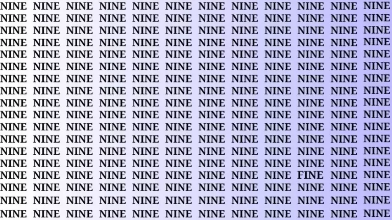 Optical Illusion Brain Challenge: Only a Smart Brain Can Spot the Word Fine in 18 Secs