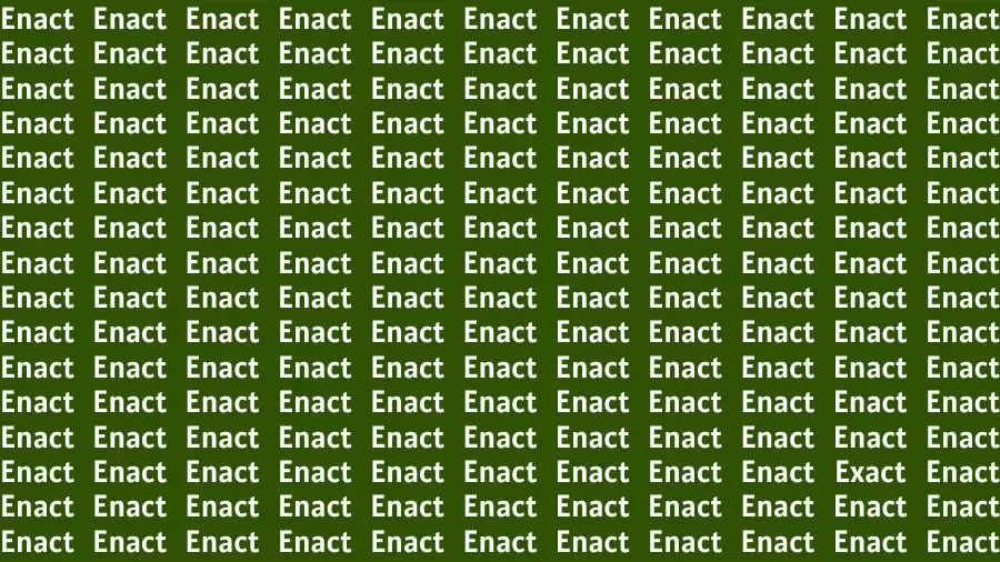 Optical Illusion Brain Challenge: You Need to Be Eagle Eyed to Spot the Word Exact among Enact in 13 Secs