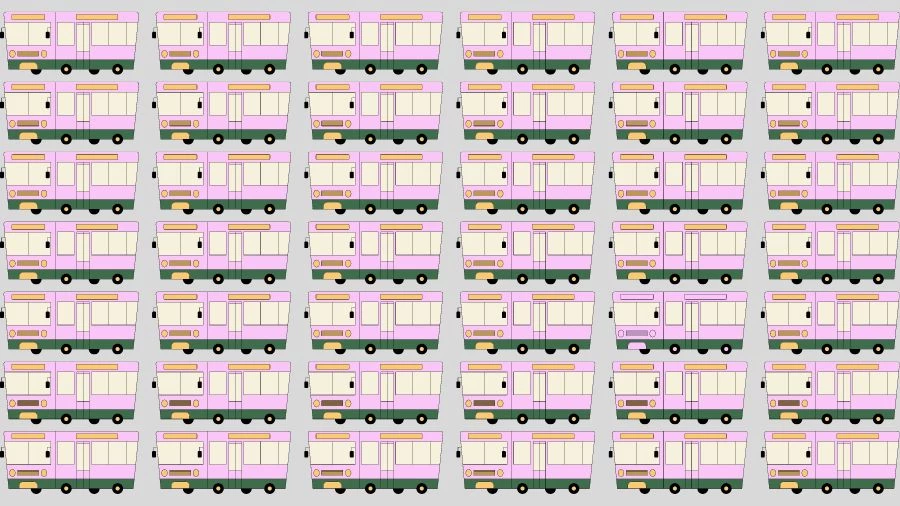 Optical Illusion Eye Test: Can you find the Odd Bus in 20 Seconds?