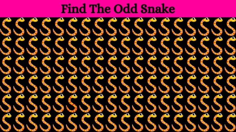 Optical Illusion Eye Test: Can you find the Odd Snake in 20 Seconds?