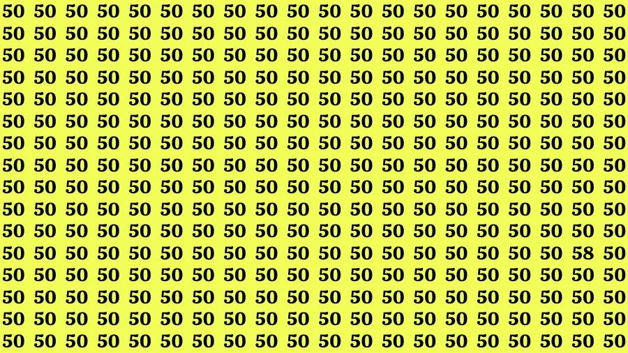 Optical Illusion Find and Seek: If you have 50/50 Vision Find the Number 58 among 50 in 14 Secs