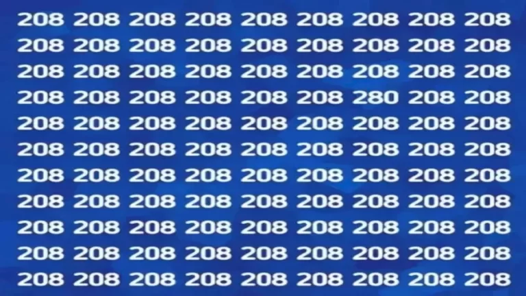 Test Visual Acuity: Can You Find The Number 280 among the 208 in 13 Seconds?