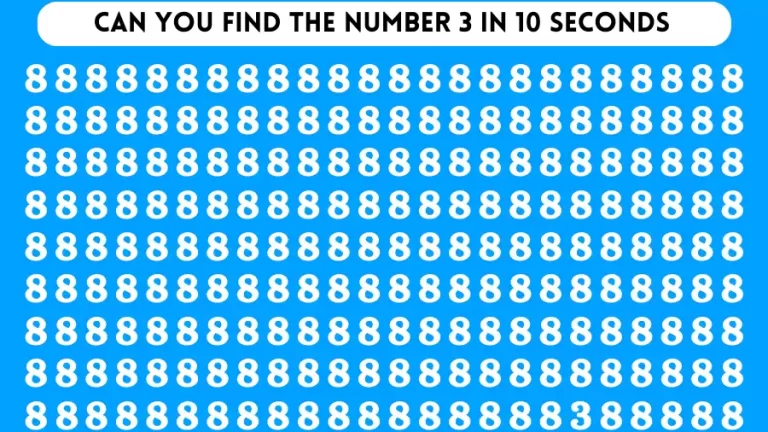 Test Visual Acuity: You Have Eyes of Eagle Spot the Hidden Number 3 in 10 Seconds