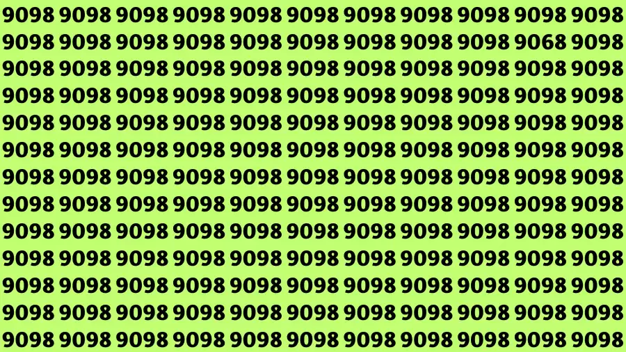 Thinking Test: Can you Spot the Hidden Number 9068 in 12 Secs