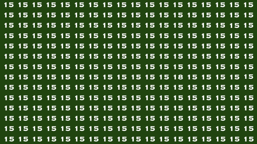 Visual Perception: If you have Eagle Eyes Find the Number 18 in 15 Secs