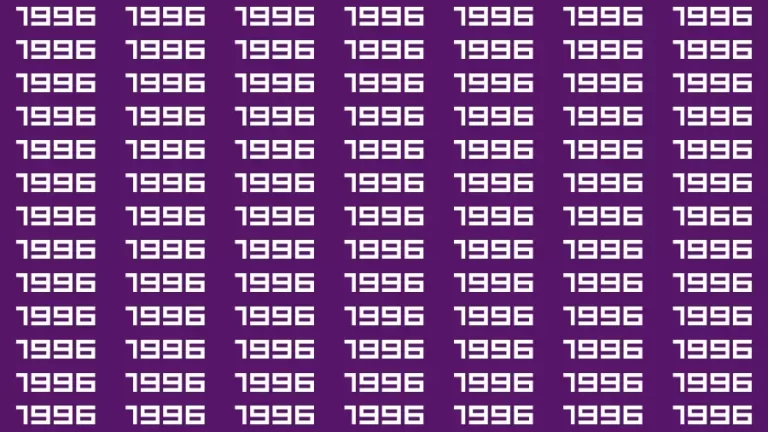 Visual Test: If you have Eagle Eyes Find the Number 1966 among 1996 in 15 Secs