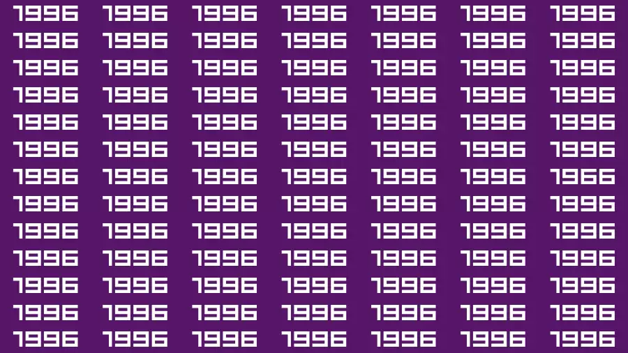 Visual Test: If you have Eagle Eyes Find the Number 1966 among 1996 in 15 Secs