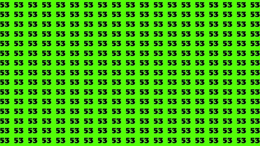 Optical Illusion Brain Challenge: If you have 50/50 Vision Find the Number 55 among 53 in 14 Secs