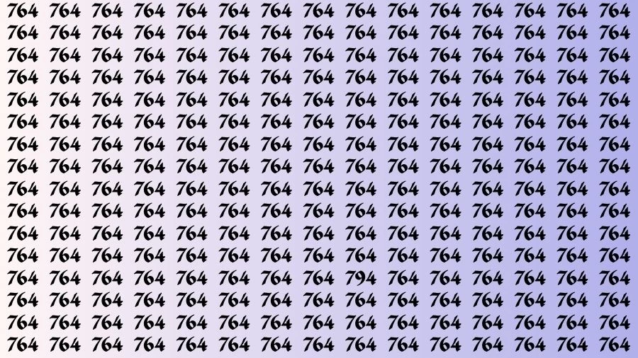 Optical Illusion Brain Challenge: If you have Hawk Eyes Find the Number 794 among 764 in 12 Secs