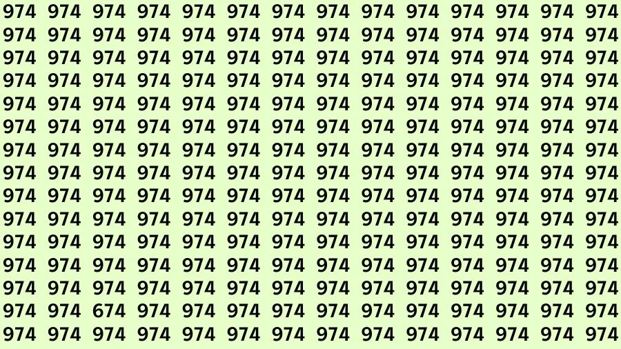 Optical Illusion Visual Test: If you have Eagle Eyes Find the Number 674 among 974 in 14 Secs