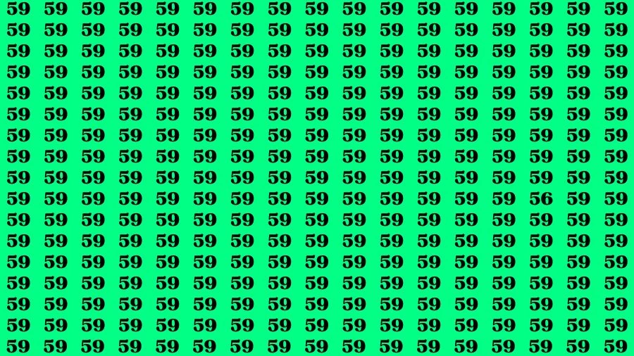 Optical Illusion Brain Challenge: If you have 50/50 Vision Find the Number 56 among 59 in 14 Secs