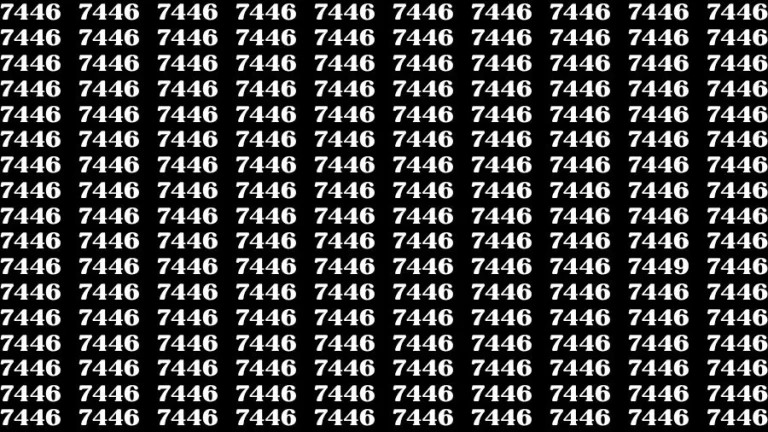 Optical Illusion Brain Challenge: If you have Hawk Eyes Find the Number 7449 among 7446 in 15 Secs