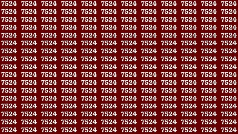 Optical Illusion Brain Challenge: If you have Hawk Eyes Find the Number 7534 among 7524 in 12 Secs