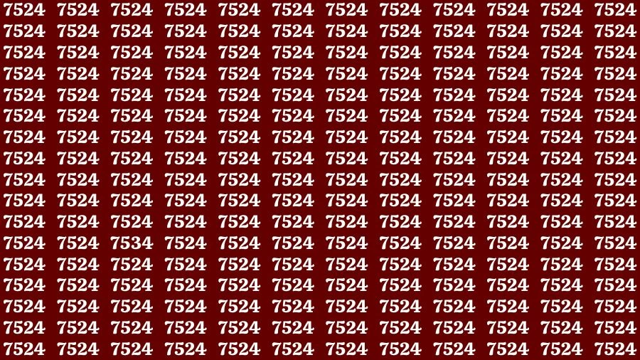 Optical Illusion Brain Challenge: If you have Hawk Eyes Find the Number 7534 among 7524 in 12 Secs