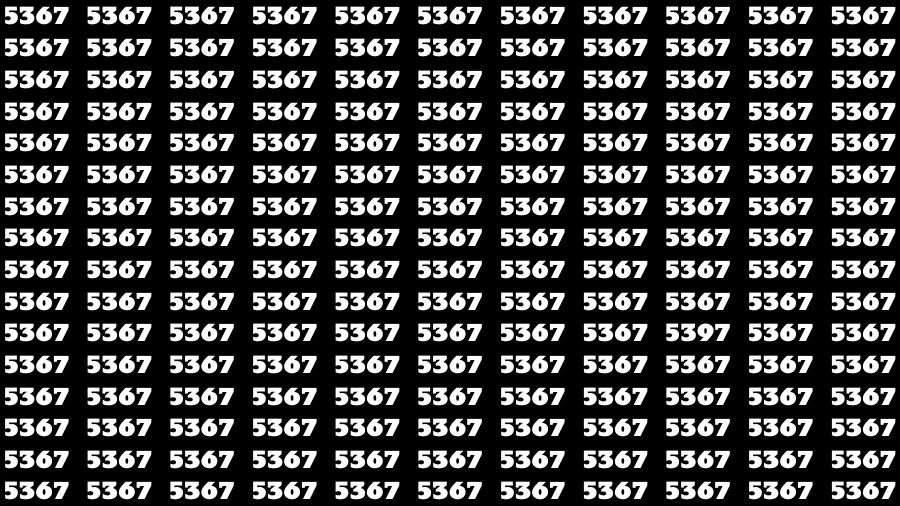 Optical Illusion Brain Challenge: If you have 50/50 Vision Find the number 5397 among 5367 in 14 Secs