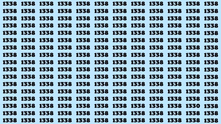 Optical Illusion Brain Challenge: If you have Sharp Eyes Find the Number 1330 among 1338 in 15 Secs