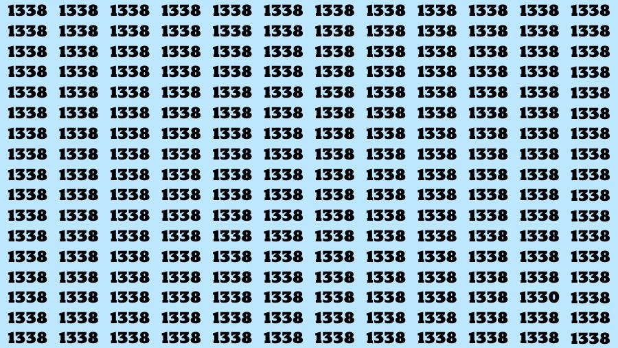 Optical Illusion Brain Challenge: If you have Sharp Eyes Find the Number 1330 among 1338 in 15 Secs