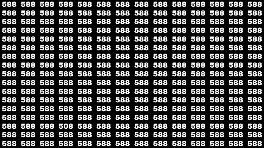 Optical Illusion Brain Challenge: If you have 50/50 Vision Find the Number 508 among 588 in 14 Secs