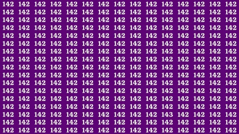 Optical Illusion Brain Challenge: If you have Sharp Eyes Find the Number 143 among 142 in 15 Secs