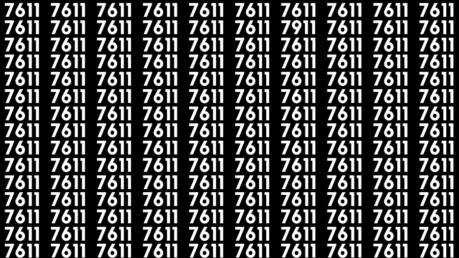 Observation Brain Challenge: If you have Eagle Eyes Find the number 7911 among 7611 in 12 Secs